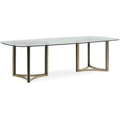 Remix Dbl Ped Glass Top Table