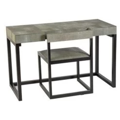 Compact Desk And Chair Shagreen Leather