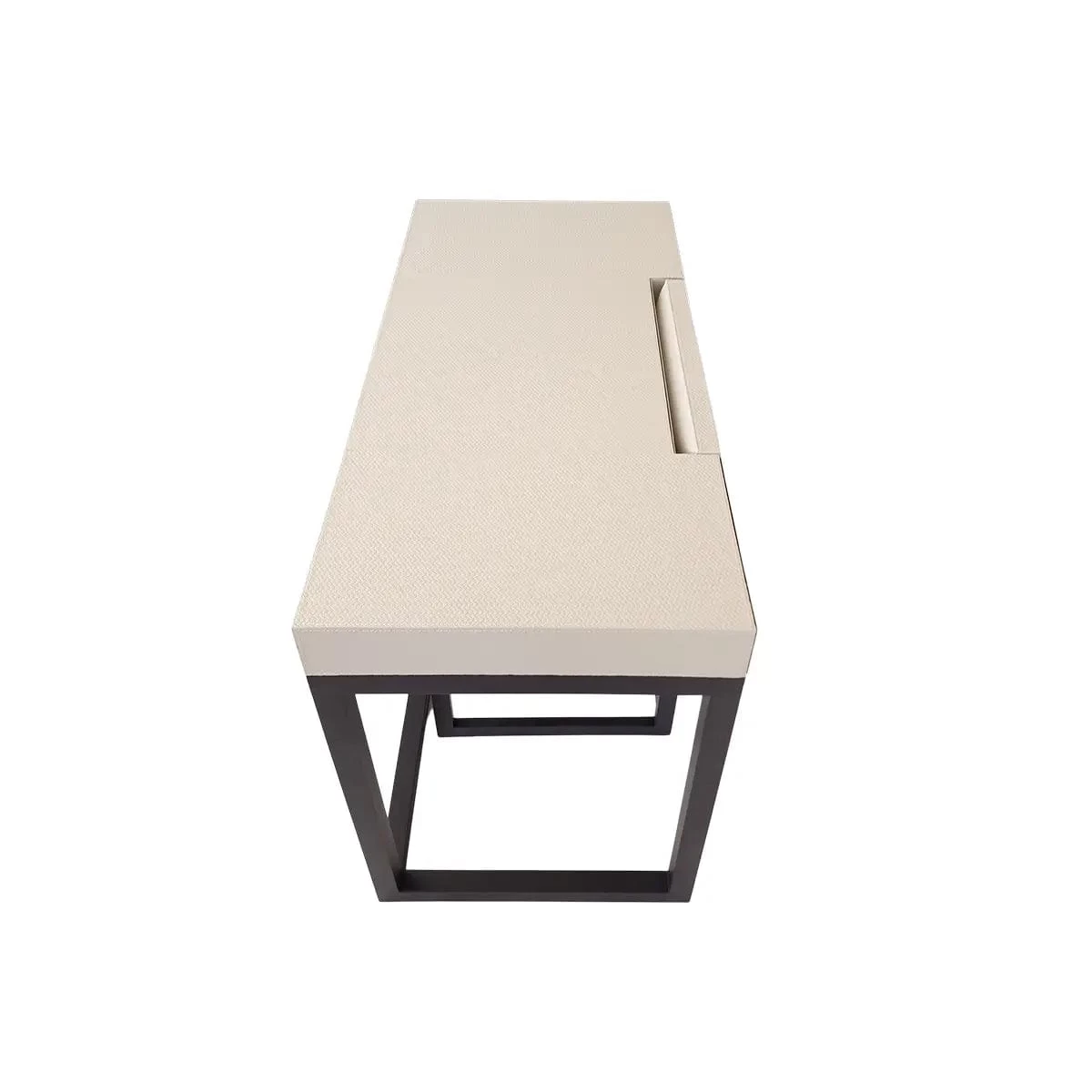 Compact Desk And Chair Woven Pumice Leather 3 Compact Desk And Chair Woven Pumice Leather - Image 3