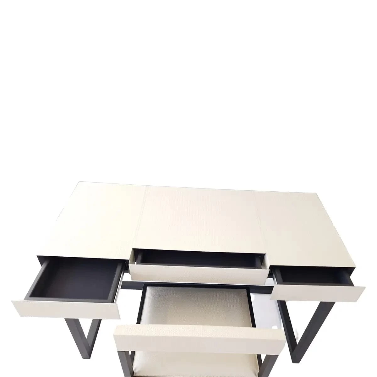 Compact Desk And Chair Woven Pumice Leather 5 Compact Desk And Chair Woven Pumice Leather - Image 5