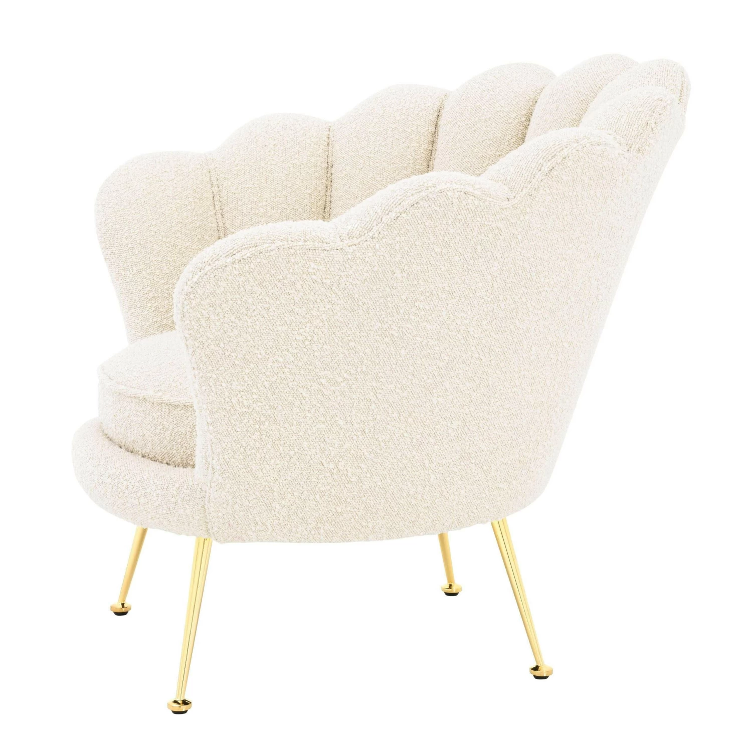 Chair Trapezium Boucle Cream - Brass Legs 4 Chair Trapezium Boucle Cream - Brass Legs - Image 4