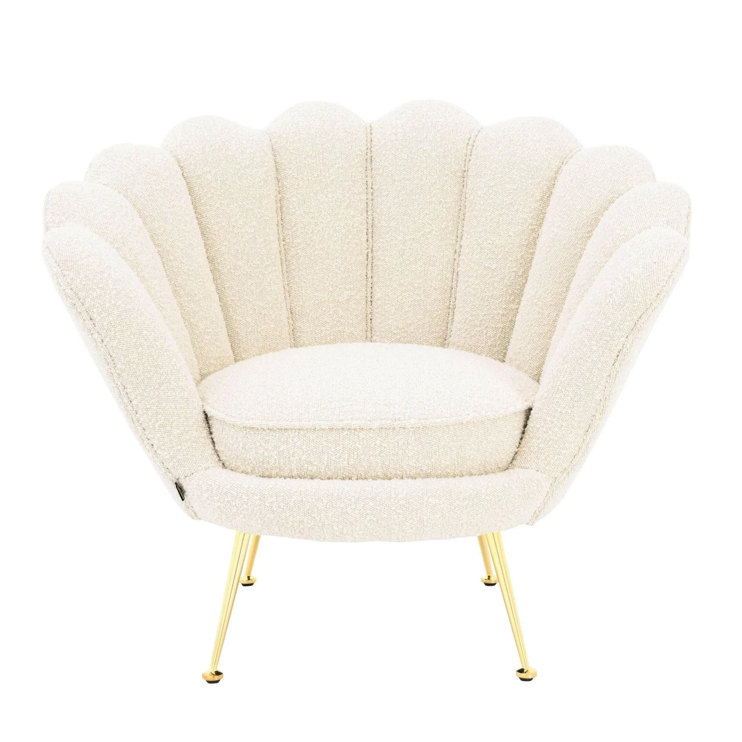 Chair Trapezium Boucle Cream - Brass Legs 3 Chair Trapezium Boucle Cream - Brass Legs - Image 3