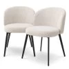 Dining Chair Lloyd Set Of 2 Bouclé Cream
