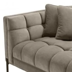 Lounge Sofa Sienna - Savona Greige Velvet With Black Legs Left -Lifestyle Haven Shop eichholtz living lounge sofa sienna savona greige velvet with black legs left house of isabella uk 15619931766838