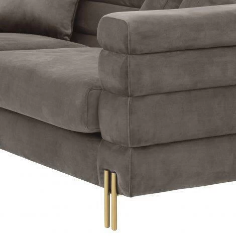 Sofa York Sovana Grey Velvet And Brass Legs 5 Sofa York Sovana Grey Velvet And Brass Legs - Image 5