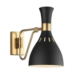 Joan 1 Light Wall Light - Midnight Black
