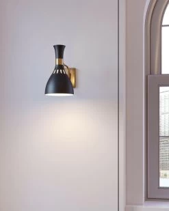 Joan 1 Light Wall Light - Midnight Black -Lifestyle Haven Shop elstead lighting lighting joan 1 light wall light midnight black house of isabella uk 29922217492534