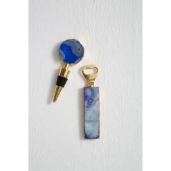 Bowerbird Agata Blue Bottle Opener And Stopper Set -Lifestyle Haven Shop hamilton interiors dining bowerbird agata blue bottle opener and stopper set house of isabella uk 31617661370422