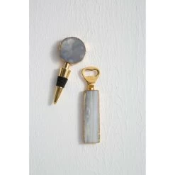 Bowerbird Agata Natural Bottle Opener And Stopper Set -Lifestyle Haven Shop hamilton interiors dining bowerbird agata natural bottle opener and stopper set house of isabella uk 31617657602102