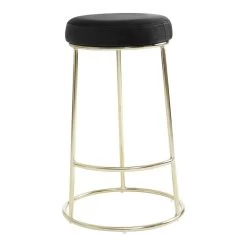 Downtown Black Velvet Bar Stool