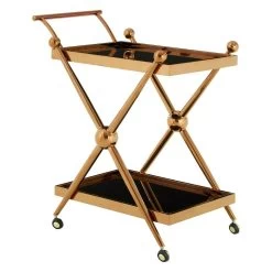 Lilto 2 Tier Rose Gold / Cross Design Trolley