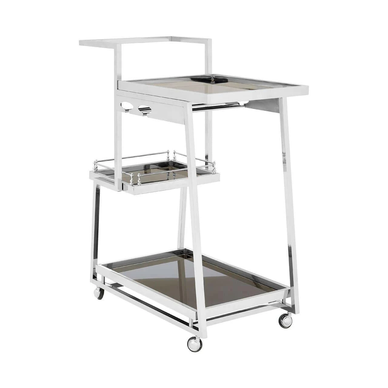 Lilto 3 Tier Silver Finish Trolley 1 Lilto 3 Tier Silver Finish Trolley
