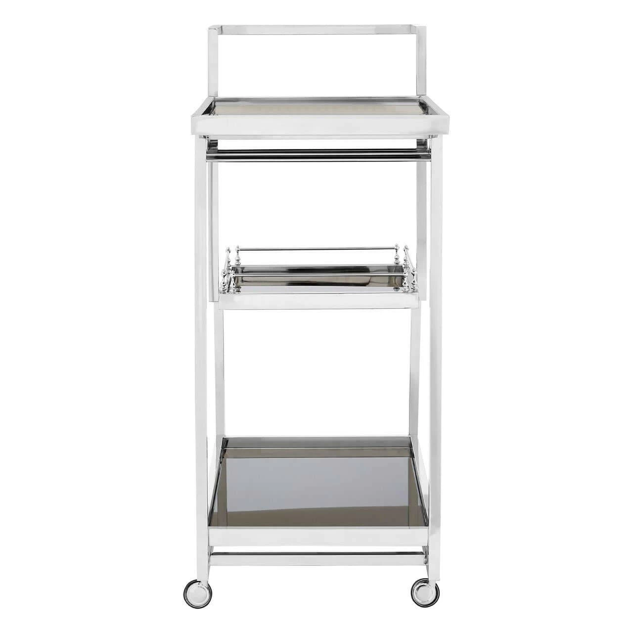 Lilto 3 Tier Silver Finish Trolley 2 Lilto 3 Tier Silver Finish Trolley - Image 2