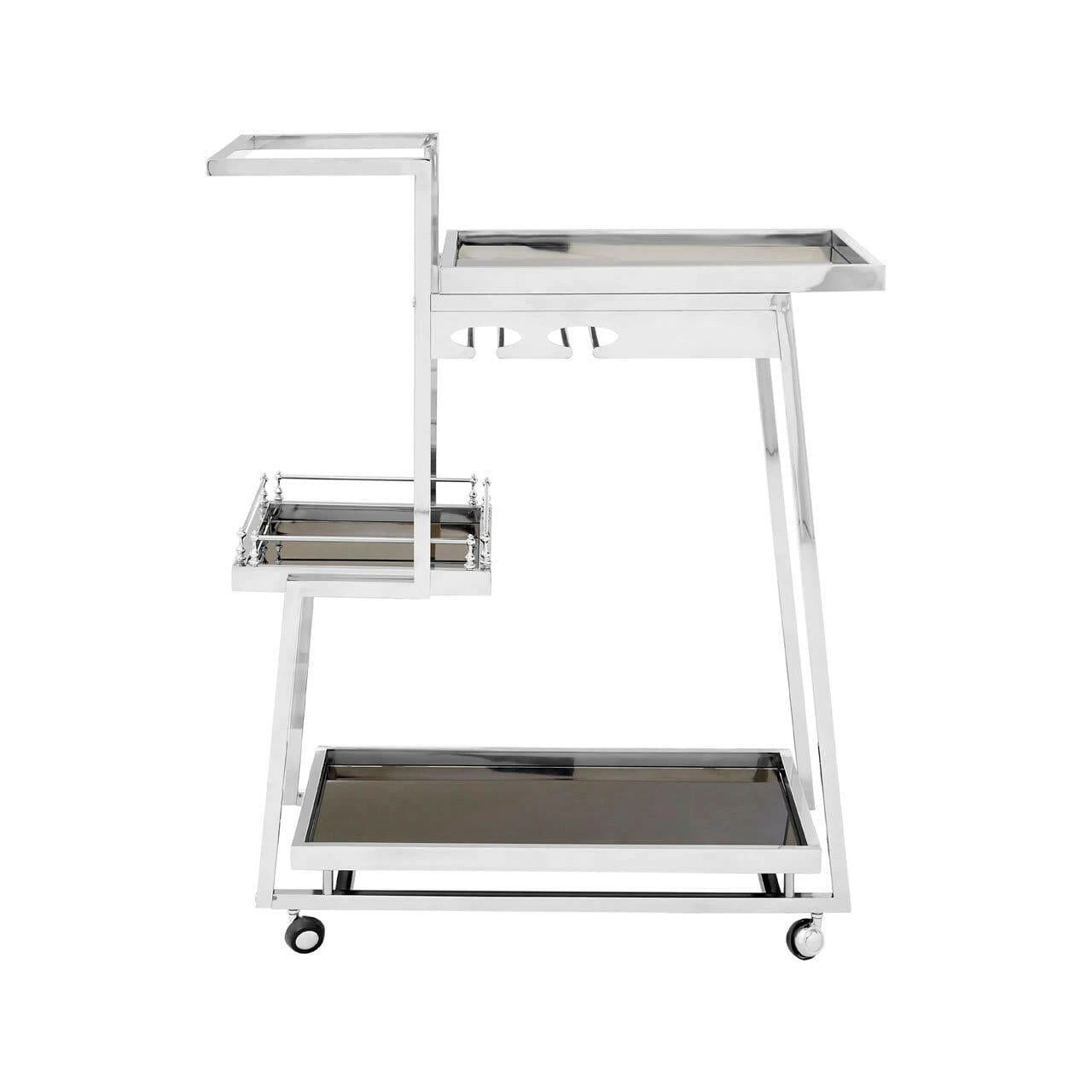 Lilto 3 Tier Silver Finish Trolley 3 Lilto 3 Tier Silver Finish Trolley - Image 3