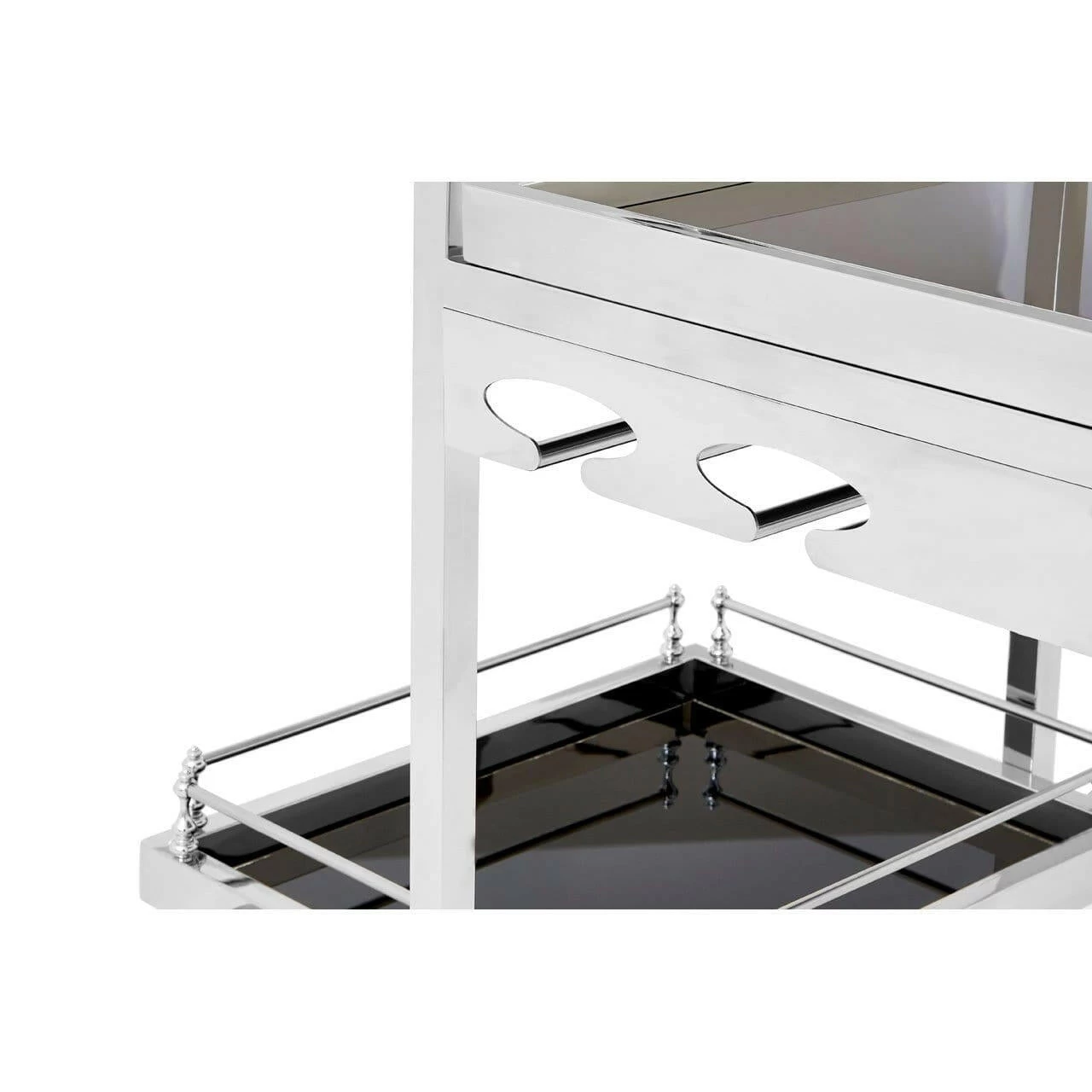 Lilto 3 Tier Silver Finish Trolley 8 Lilto 3 Tier Silver Finish Trolley - Image 8