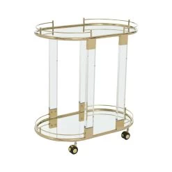 Orzo Trolley Mirror With Warm Metallic Frame