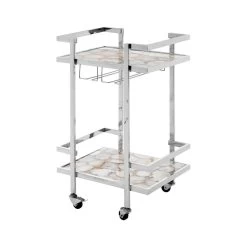 Rolf White Agate Drinks Trolley
