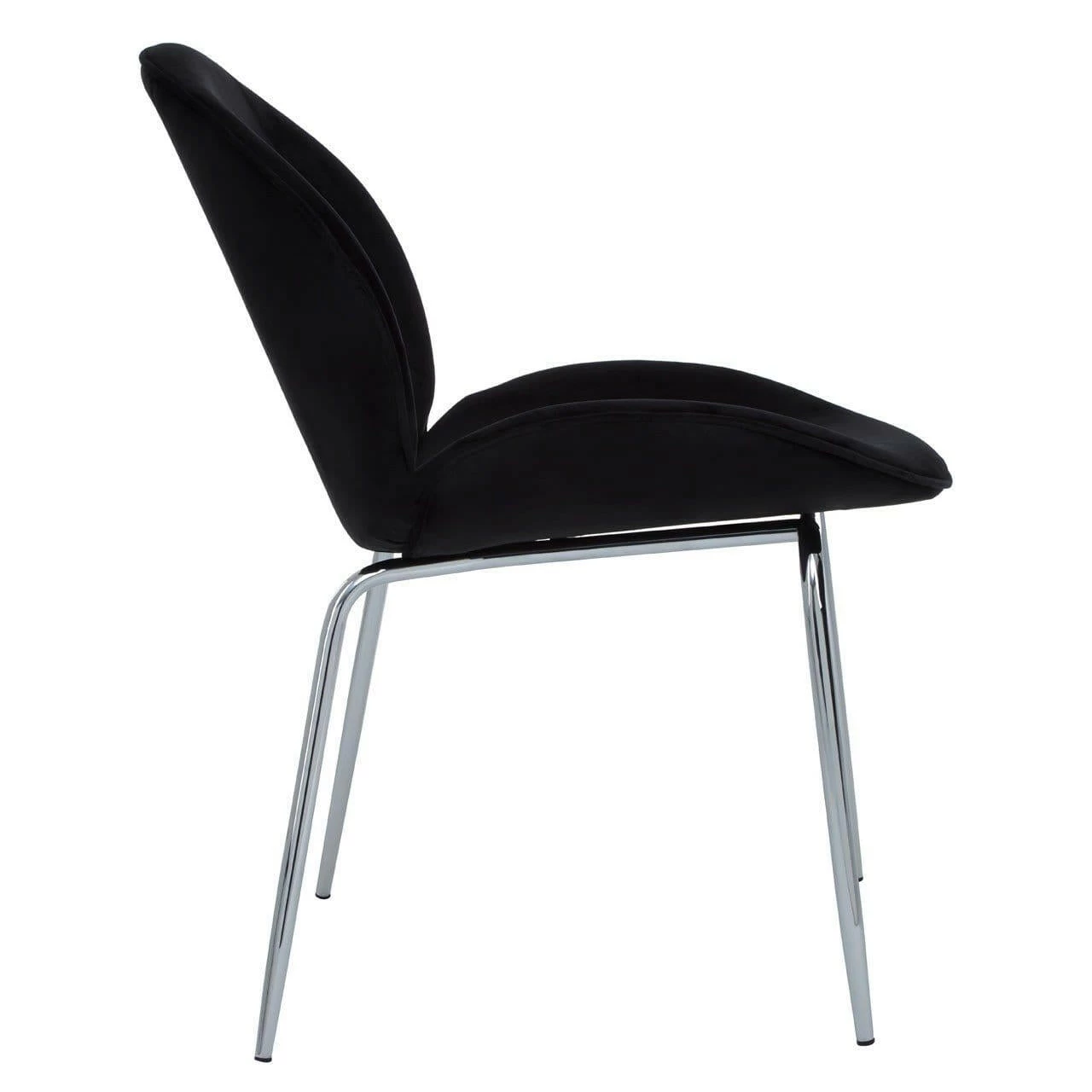 Tamara Black Winged Chrome Finish Dining Chair 3 Tamara Black Winged Chrome Finish Dining Chair - Image 3