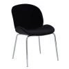 Tamara Black Winged Chrome Finish Dining Chair