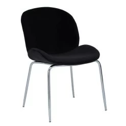 Tamara Black Winged Chrome Finish Dining Chair