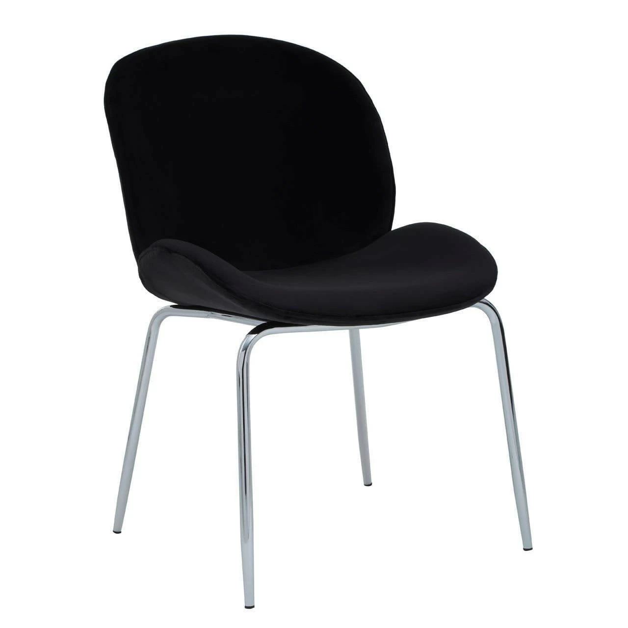 Tamara Black Winged Chrome Finish Dining Chair 1 Tamara Black Winged Chrome Finish Dining Chair