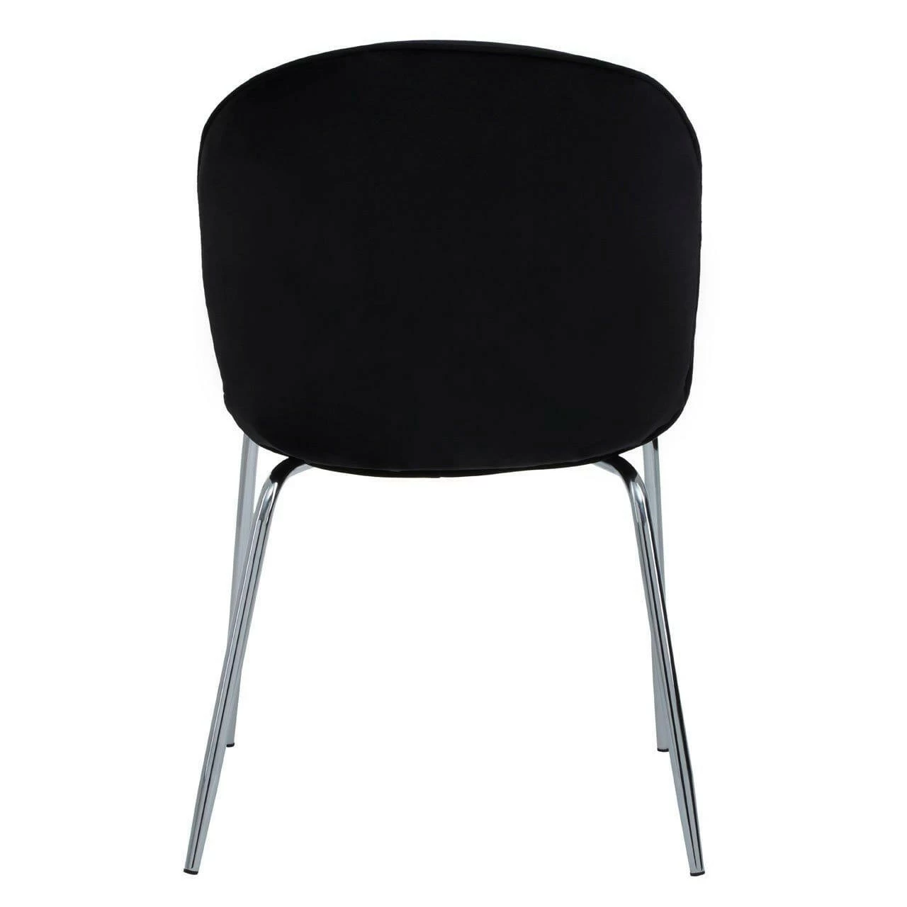 Tamara Black Winged Chrome Finish Dining Chair 4 Tamara Black Winged Chrome Finish Dining Chair - Image 4