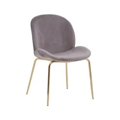 Tamara Mink Winged Gold Finish Dining Chair