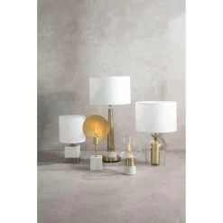 Saramis Metal Task Lamp With White Marble Block Base -Lifestyle Haven Shop hamilton interiors lighting saramis metal task lamp with white marble block base house of isabella uk 31617688338486