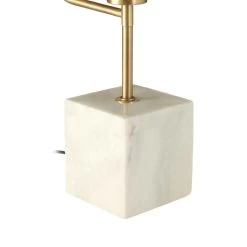 Saramis Metal Task Lamp With White Marble Block Base -Lifestyle Haven Shop hamilton interiors lighting saramis metal task lamp with white marble block base house of isabella uk 31617688469558