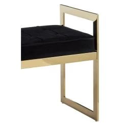 Allez Black Seat / Gold Metal Frame Bench -Lifestyle Haven Shop hamilton interiors living allez black seat gold metal frame bench house of isabella uk 29493683978294