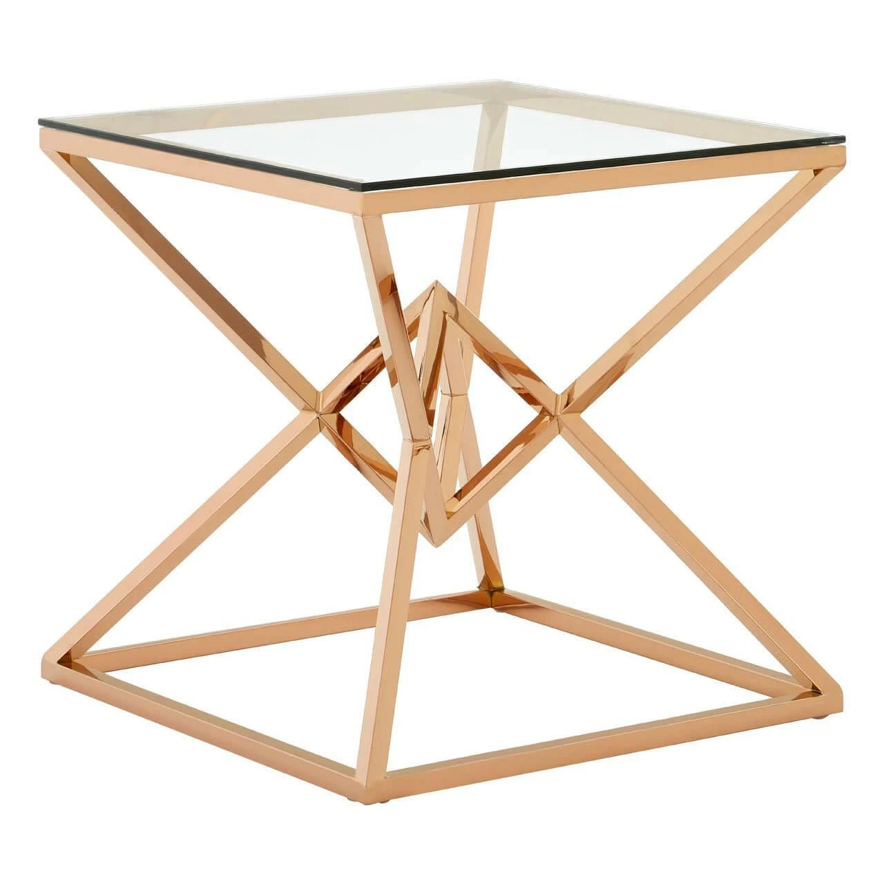 Allez Corseted Square Rose Gold End Table 2 Allez Corseted Square Rose Gold End Table - Image 2