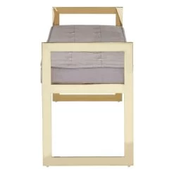 Allez Mink Seat / Gold Metal Frame Bench -Lifestyle Haven Shop hamilton interiors living allez mink seat gold metal frame bench house of isabella uk 17407855263798
