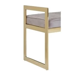 Allez Mink Seat / Gold Metal Frame Bench -Lifestyle Haven Shop hamilton interiors living allez mink seat gold metal frame bench house of isabella uk 17407855329334