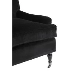 Black Cotton Velvet Large Plush Armchair -Lifestyle Haven Shop hamilton interiors living black cotton velvet large plush armchair house of isabella uk 17423618080822