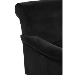 Black Cotton Velvet Large Plush Armchair -Lifestyle Haven Shop hamilton interiors living black cotton velvet large plush armchair house of isabella uk 17423619555382