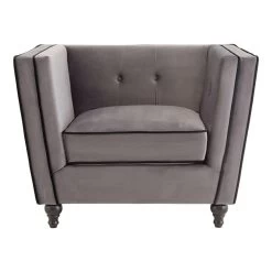 Bular Grey Velvet Chair
