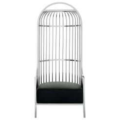 Elise Silver Finish Dome Cage Chair