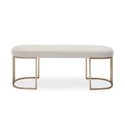 Gilden Light Grey Bench With Curved Base
