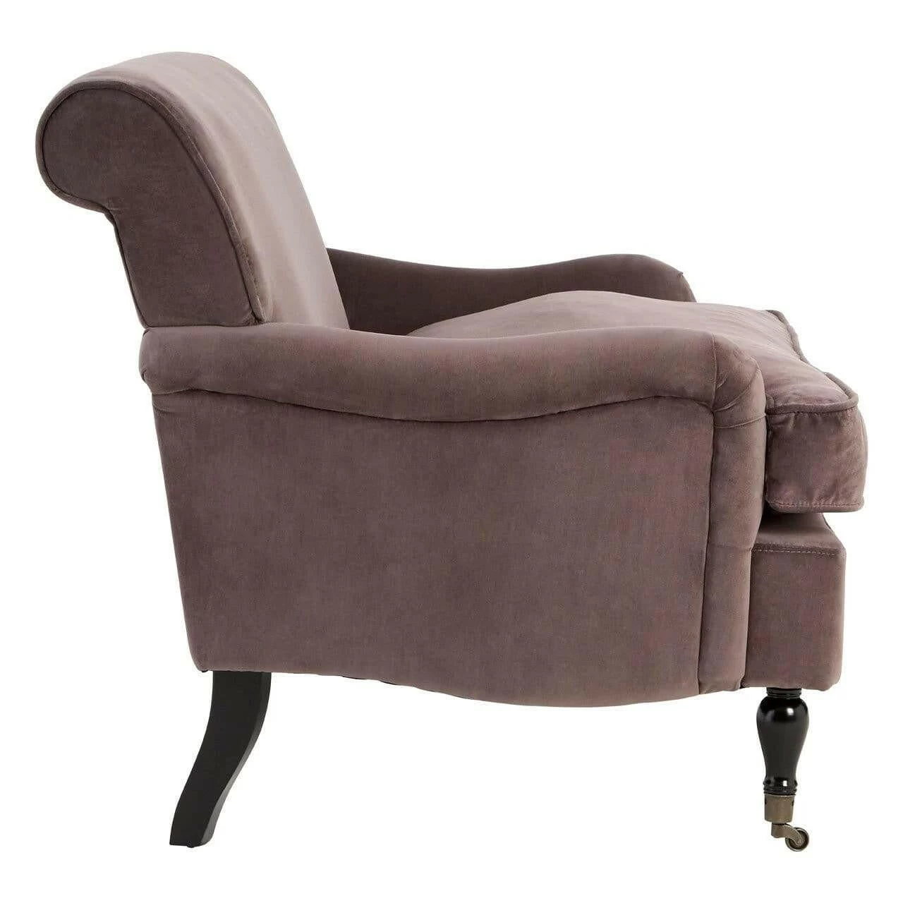 Grey Velvet Plush Armchair 3 Grey Velvet Plush Armchair - Image 3