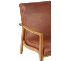 Kenza Brown Leather Curved Seat Chair -Lifestyle Haven Shop hamilton interiors living kenza brown leather curved seat chair house of isabella uk 17423873671222