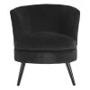 Round Black Plush Velvet Armchair