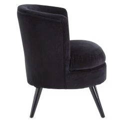 Round Black Plush Velvet Armchair -Lifestyle Haven Shop hamilton interiors living round black plush velvet armchair house of isabella uk 17425272242230