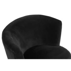 Round Black Plush Velvet Armchair -Lifestyle Haven Shop hamilton interiors living round black plush velvet armchair house of isabella uk 17425330339894