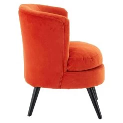Round Orange Plush Velvet Armchair -Lifestyle Haven Shop hamilton interiors living round orange plush velvet armchair house of isabella uk 17425300193334