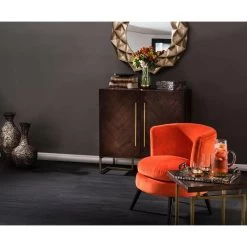 Round Orange Plush Velvet Armchair -Lifestyle Haven Shop hamilton interiors living round orange plush velvet armchair house of isabella uk 29480175697974