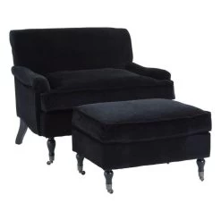 Taipei Footstool Black Cotton Velvet 9 Taipei Footstool Black Cotton Velvet -Lifestyle Haven Shop hamilton interiors living taipei footstool black cotton velvet house of isabella uk 15397790580790