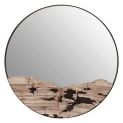 Riley Large Silver Tile Round Mirror