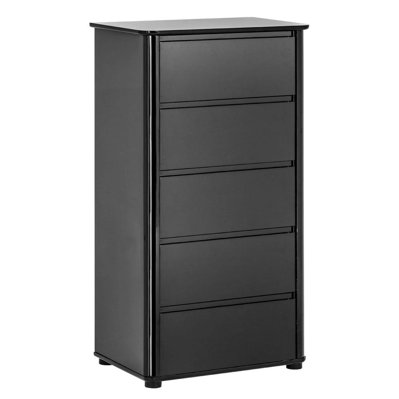 Moritz Black High Gloss 5 Drawer Chest 1 Moritz Black High Gloss 5 Drawer Chest