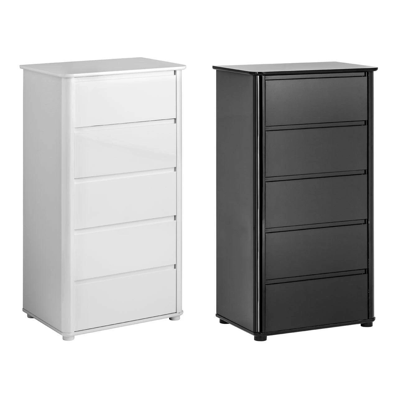 Moritz Black High Gloss 5 Drawer Chest 2 Moritz Black High Gloss 5 Drawer Chest - Image 2