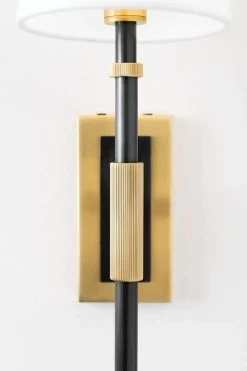 BOWERY Aged Old Bronze Linen Wall Light 1 -Lifestyle Haven Shop hudson valley lighting lighting bowery aged old bronze linen wall light 1 house of isabella uk 29670738427958